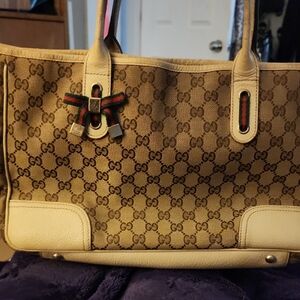 Gucci Brown and Cream Tote Bag
